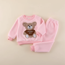 Mijn Hummeltje Mini Fashion™   Comfortabel & Warmerend – Herfst/Winter Pakje Roze fleece set met grote beer / 80 (9–12 maanden) | Educatief Speelgoed