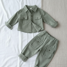 Mijn Hummeltje Boys Fashion – Trendy & Comfort – Cargo Set Jongens Saliegroen / 120 (5–6 jaar) | Educatief Speelgoed