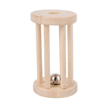 Mijn Hummeltje Music Rattle™ – Vrolijke Rolkooi – Houten Rammel Speelgoed Zilveren Bal (lang) | Educatief Speelgoed