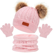 Mijn Hummeltje CozyPom – Warm & Zacht   Winterset met Muts, Sjaal en Handschoenen Lichtroze | Educatief Speelgoed