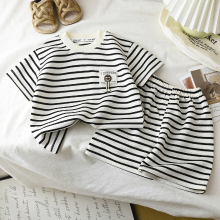 Mijn Hummeltje Kids Stripe Outfit – Trendy & Comfort – Zomer Kinder Outfit Witte dikke strepen / 130 (3–4 jaar) | Educatief Speelgoed
