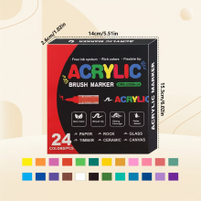 Mijn Hummeltje ColorCraft – Creatief & Duurzaam – Acrylmarkers met penseelpunt 24 kleuren | Educatief Speelgoed