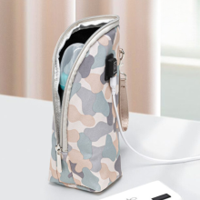Mijn Hummeltje Nurtura – Warm & Onderweg – Draagbare Babyflessenwarmer Camo   Grijs + Grijs + Wit | Educatief Speelgoed