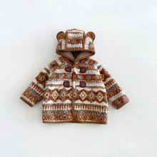 Mijn Hummeltje LittleWarm – Knus & Stijlvol – Winterjas met Fair Isle Patroon Jas / Bruin / 73 (4–7 maanden) | Educatief Speelgoed
