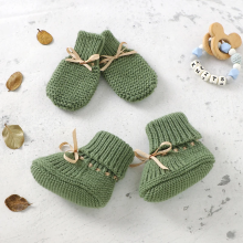 Mijn Hummeltje Booties & Mittens – Zacht & Warm – Handschoenen en Schoentjes Set Groen / 13 (6–12 maanden) | Educatief Speelgoed