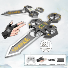 Mijn Hummeltje AirBlade – Speels & Interactief – RC Vliegend Speelgoed met Zwaarddesign Gebaren  en Afstandsbediening / Goud Zilver | Educatief Speelgoed