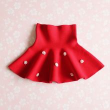 Mijn Hummeltje Girls Knitted Skirt – Comfort & Stijl – Kinder Rok Rood / Parelbloesem / 110 (2–3 jaar) | Educatief Speelgoed