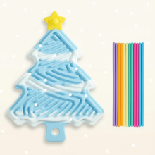 Mijn Hummeltje FidgetFrost – Speels & Zacht – Siliconen Busy Board Blauwe Kerstboom | Educatief Speelgoed
