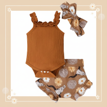 Mijn Hummeltje Baby Girl Summer Outfit – Schattig & Luchtig – Baby Kleding Set Bruin / 80 (3–6 maanden) | Educatief Speelgoed