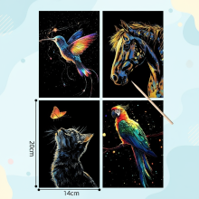 Mijn Hummeltje GlowArt – Glow in the dark – Kraskaarten Set Dier B | Educatief Speelgoed