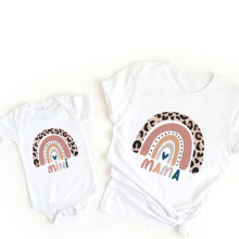 Mijn Hummeltje Mini Fashion™   Mama & Dochter   Matchende Shirt & Romper Wit   Print Regenboog / Vrouwen   L | Educatief Speelgoed