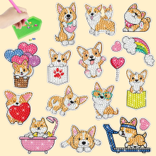 Mijn Hummeltje GemArt – Schattig & Glanzend – Diamant Painting Stickers Corgi A | Educatief Speelgoed