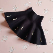 Mijn Hummeltje Girls Knitted Skirt – Comfort & Stijl – Kinder Rok Zwart / Parelstreep / 150 (8–9 jaar) | Educatief Speelgoed