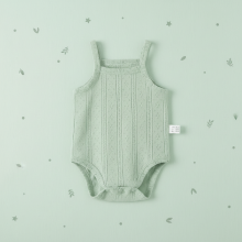 Mijn Hummeltje Summer Bodysuit – Luchtig & Comfort – Gebreide Baby Romper Groen / 66 (3–6 maanden) / Gekleurde knop | Educatief Speelgoed