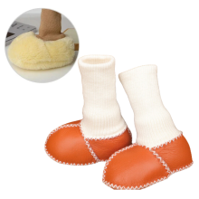 Mijn Hummeltje Mini Fashion™   Warm & Knus   Baby sloffen Oranje/Wit / 16  (7 14 maanden) | Educatief Speelgoed