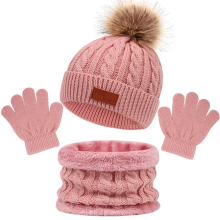 Mijn Hummeltje CozyPom – Warm & Zacht   Winterset met Muts, Sjaal en Handschoenen Roze | Educatief Speelgoed