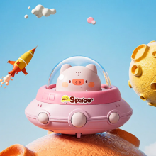 Mijn Hummeltje Push and Go UFO Toy – Motoriek & Speels – UFO Speelgoed Roze varken | Educatief Speelgoed
