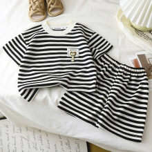 Mijn Hummeltje Kids Stripe Outfit – Trendy & Comfort – Zomer Kinder Outfit Witte dunne strepen / 120 (2–3 jaar) | Educatief Speelgoed