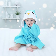 Mijn Hummeltje CozyNest – Zacht & Absorberend – Badjas met Dierendesign Blauwe Uil / 90 (2–3 jaar) | Educatief Speelgoed