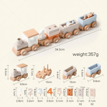 Mijn Hummeltje Color Spring– Spelend & Ontwikkelend – Sensorisch Houten Babyspeelgoed Getallen trein | Educatief Speelgoed