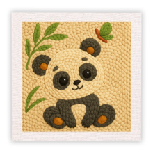 Mijn Hummeltje ThreadArt – Handgemaakt & Kleurrijk – Dieren Borduurset Panda | Educatief Speelgoed