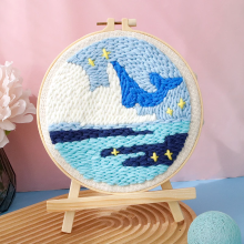 Mijn Hummeltje SoftLoop – Zacht & Creatief – DIY Punch Needle Thuisdecor Set Walvis | Educatief Speelgoed