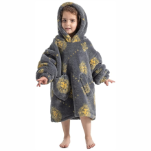 Mijn Hummeltje HappySnug – Schattig en comfortabel – Kinderdeken met capuchon One Size (1 3 jaar) / Grijze Leeuw | Educatief Speelgoed