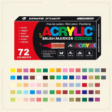 Mijn Hummeltje ColorCraft – Creatief & Duurzaam – Acrylmarkers met penseelpunt 48 + 24 GRATIS (72 kleuren) | Educatief Speelgoed