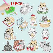 Mijn Hummeltje GemArt – Schattig & Glanzend – Diamant Painting Stickers Katten B | Educatief Speelgoed