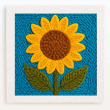 Mijn Hummeltje ThreadArt – Handgemaakt & Kleurrijk – Dieren Borduurset Zonnebloem B | Educatief Speelgoed
