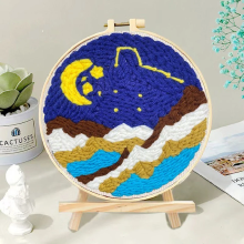 Mijn Hummeltje SoftLoop – Zacht & Creatief – DIY Punch Needle Thuisdecor Set Maansterren | Educatief Speelgoed