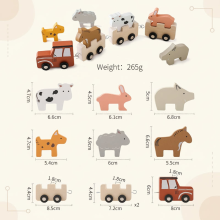 Mijn Hummeltje Color Spring– Spelend & Ontwikkelend – Sensorisch Houten Babyspeelgoed Dierentrein | Educatief Speelgoed