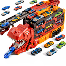 Mijn Hummeltje JurassicTruck™ – Stoer & Leuk – Opvouwbare Dino Transportwagen Rood | Educatief Speelgoed