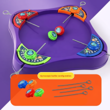 Mijn Hummeltje SpinArena – Actief & Interactief – Trekkoord Draaitol Speelset Paars | Educatief Speelgoed