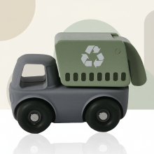 Mijn Hummeltje Montessori Silicone Toy Car – Veilig & Bijtvriendelijk – Siliconen Bijt Speelgoed Voertuig Vuilniswagen | Educatief Speelgoed