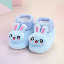 Mijn Hummeltje CuddleSteps – Warm en antislip – Dieren Baby Sloffen Blauw / Konijn / 12 (3–6 Maanden) | Educatief Speelgoed