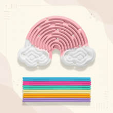 Mijn Hummeltje FidgetFrost – Speels & Zacht – Siliconen Busy Board Roze wolk | Educatief Speelgoed
