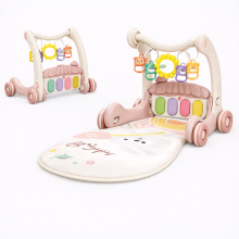 Mijn Hummeltje Step & Play – Interactief & Veilig – 3 in 1 Walker & Baby Gym Dak   Rood | Educatief Speelgoed