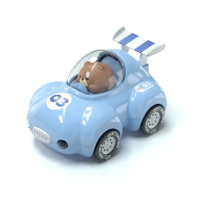 Mijn Hummeltje Push Car™ – Flitsend Raceplezier – Speelgoedauto Baby Blauw | Educatief Speelgoed