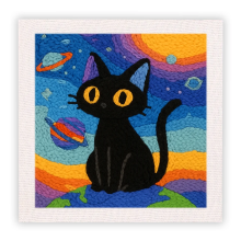 Mijn Hummeltje ThreadArt – Handgemaakt & Kleurrijk – Dieren Borduurset Kat A | Educatief Speelgoed