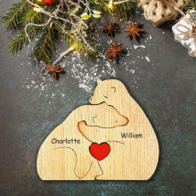 Mijn Hummeltje Family Puzzle™ – Gepersonaliseerd Moederdag Cadeau met Berenfamilie 2 Grote Beren | Educatief Speelgoed