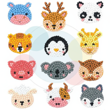 Mijn Hummeltje GemArt – Schattig & Glanzend – Diamant Painting Stickers Dieren B | Educatief Speelgoed