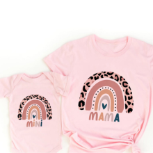 Mijn Hummeltje Mini Fashion™   Mama & Dochter   Matchende Shirt & Romper Roze   Print Regenboog / Baby's 70   (12 18 maanden) | Educatief Speelgoed