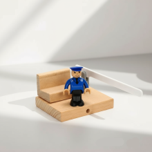 Mijn Hummeltje Woods – Stijlvol & Educatief – Houten Openbaar Vervoer Speelset Wegblokkade verkeerspolitie | Educatief Speelgoed