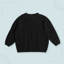 Mijn Hummeltje TinyStitch – Gepersonaliseerde Gebreide Naamtrui voor Baby’s & Kinderen Zwart / 110 (4 jaar) / Handgemaakt borduurwerk | Educatief Speelgoed