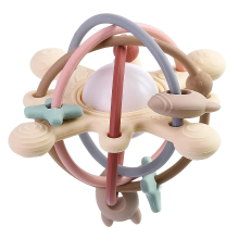 Mijn Hummeltje Sensory Rattle Ball™ – Zachte Grijpret – Baby Siliconen Bijtspeelgoed Rood | Educatief Speelgoed