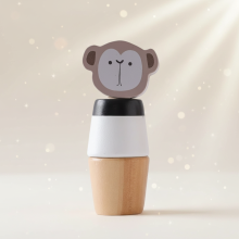 Mijn Hummeltje WoodyFriends – Motoriek & Plezier – Houten Dier Stapelspeelgoed Aap | Educatief Speelgoed