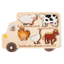 Mijn Hummeltje Woods™ – Puzzel Avontuur – Houten Auto Puzzel Dieren | Educatief Speelgoed
