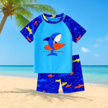 Mijn Hummeltje AquaFun – Ademend & Veilig – Kinder Zwemset met UPF bescherming Zwemshirt & broek / 110 (4–5 jaar) / Haai | Educatief Speelgoed