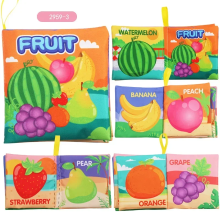 Mijn Hummeltje Rattle Book™   Geluid & Beweging   Stoffen Boekje Fruit 2 | Educatief Speelgoed